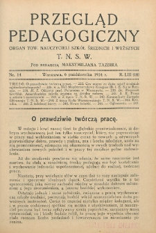 Przegląd Pedagogiczny, 1934, R. 53, nr 14