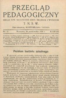 Przegląd Pedagogiczny, 1934, R. 53, nr 15