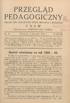 Przegląd Pedagogiczny, 1934, R. 53, nr 17