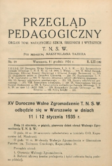 Przegląd Pedagogiczny, 1934, R. 53, nr 19