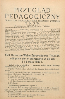 Przegląd Pedagogiczny, 1937, R. 56, nr 7/8