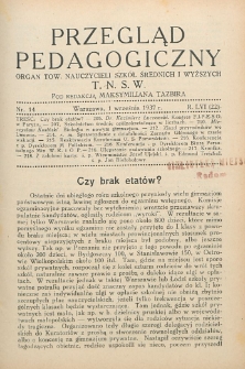 Przegląd Pedagogiczny, 1937, R. 56, nr 14