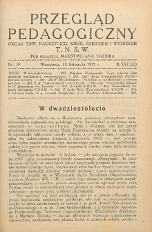 Przegląd Pedagogiczny, 1937, R. 56, nr 19
