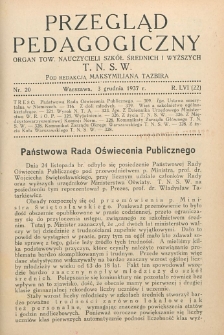 Przegląd Pedagogiczny, 1937, R. 56, nr 20