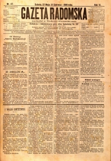 Gazeta Radomska, 1889, R. 6, nr 47
