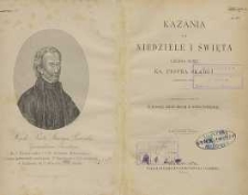 Kazania na niedziele i święta całego roku. Cz. 1, Od pierwszej niedzieli adwentu do wtorku świątecznego
