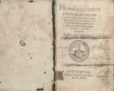 Homiliae in omnes epistolas dominicales iuxta literam. Pars hyemalis