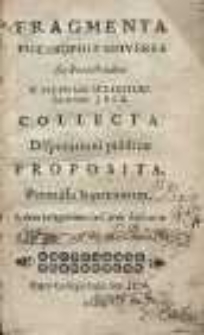 Fragmenta philosophiae universae ex praelectionibus p. Stephani Sczaniecki […]