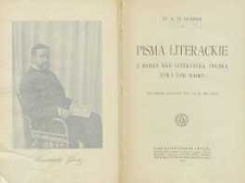 Pisma literackie : z badań nad literaturą polską XVII i XVIII wieku