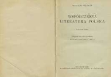 Współczesna literatura polska : okresem 1919-1930