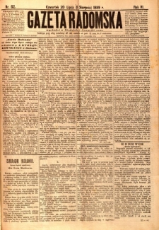 Gazeta Radomska, 1889, R. 6, nr 62