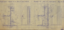 Projekt ławek : przekr&oacute;j H-H, przekr&oacute;j F-F : (rysunek techniczny)