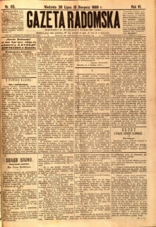 Gazeta Radomska, 1889, R. 6, nr 65