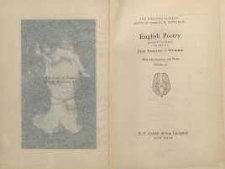 English poetry : in three volumes Vol. 3, From Tennyson to Whitman