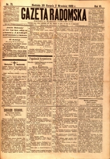 Gazeta Radomska, 1889, R. 6, nr 71