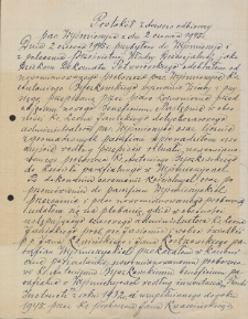 Protokół zdawczo odbiorczy par. Wyśmierzyce z dn. 2 czerwca 1945 r.