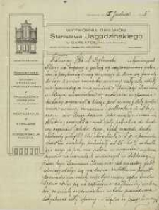 Pisma w sprawie budowy organ&oacute;w w kościele w Wyśmierzycach