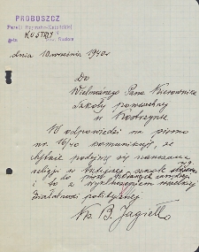 W odpowiedzi na pismo nr 16/40 komunikuję, że chętnie podejmę się nauczania religii[...]