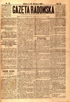 Gazeta Radomska, 1889, R. 6, nr 75