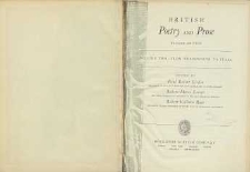 British poetry and prose. Volume Two. From Wordsworth to Yeats