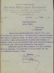 Centrala nasza komunikuje nam listem z dnia 5/7 1920 r.[…]