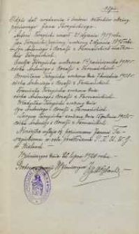 Odpis dat urodzenia i śmierci członków rodziny popisowego Jana Turzyńskiego