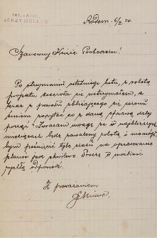 Po otrzymaniu ostatniego listu, z robotą projektu kościoła się wstrzymałem[…]