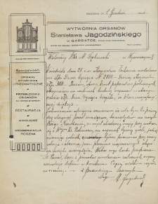 W niedziele dnia 28 z.m. otrzymałem łaskawie nadesłane mi złp. Dwa tysiące …