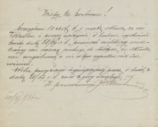 Przesyłam 80 złoty t.j. resztę składki ze wsi Redlin[&hellip;]