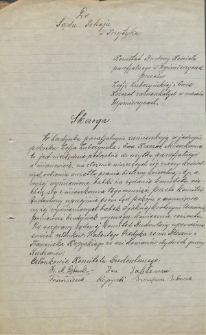 Komitet Budowy Kościoła parafialnego w Wyśmierzycach przeciw Zofii Zubczyńskiej i Ewie Kszczot zamieszkałych w mieście Wyśmierzycach. -Skarga