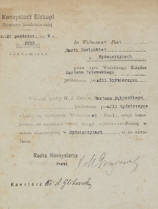 Do Wielmożnej Pani Marii Kawińskiej w Wyśmierzycach