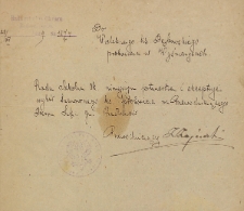 Rada Szkolna Ok[ręgu] niniejszym potwierdza i akceptuje wybór Szanownego ks. Proboszcza na Przewodniczącego Dozoru Szk[olnego] gm. Radzanów