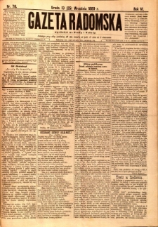 Gazeta Radomska, 1889, R. 6, nr 78