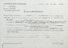 Zawiadomienie [Inc.:] Państwowe Biuro Notarialne w Radomiu […]