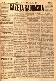Gazeta Radomska, 1889, R. 6, nr 82