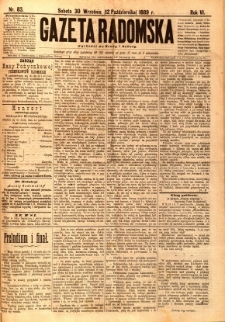 Gazeta Radomska, 1889, R. 6, nr 83