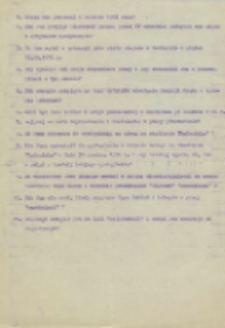 [Ankieta Komisji Zakładowej NSZZ „Solidarność” przy Fabryce Broni w Radomiu]