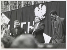 [Lech Wałęsa na spotkaniu wyborczym w Radomiu]