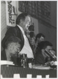 [Lech Wałęsa na spotkaniu wyborczym w Radomiu]