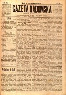 Gazeta Radomska, 1889, R. 6, nr 84