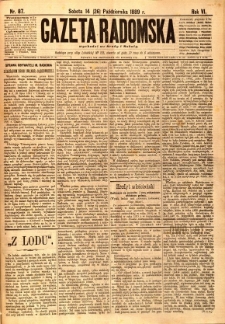 Gazeta Radomska, 1889, R. 6, nr 87