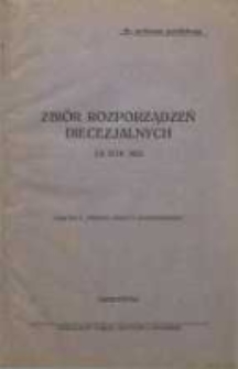 Zbiór rozporządzeń diecezjalnych za rok 1923