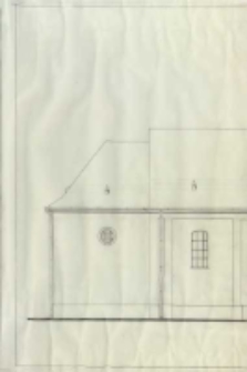 Kościół rzym.-kat. w Jankowicach woj. radomskie. Elewacja podłużna boczna-wschodnia