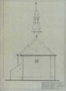 Kościół rzym.-kat. w Jankowicach woj. radomskie. Elewacja tylna-południowa