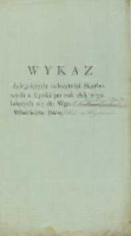 Wykaz zalegaiących należytości Skarbowych z Epoki po rok 1815. regulujących się do Wgo X. Góreckiego Jakóba Pleb. w Kaszowie