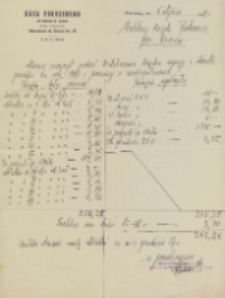 Mamy zaszczyt podać Wielebnemu Księdzu wyciąg z konta parafii za rok 1937 i prosimy o zaakceptowanie