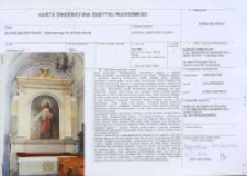 Karta ewidencyjna zabytku ruchomego. Ołtarz boczny prawy - Najświętszego Serca Pana Jezusa