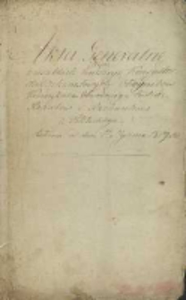 Akta Generalne złożone z wszelkich Kursoryi Konsystorskich Dekanatowych, Obiegników Kommissarza Obwodowego, tudzież Raportów i Rachunków z Pokładnego - założone od dnia 17 Stycznia 1819