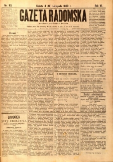 Gazeta Radomska, 1889, R. 6, nr 93