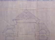 Kościół parafialny w Jedlińsku. Przekrój przez kaplice i prezbiterium